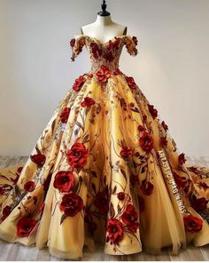 Yellow Ballgown, Vintage Prom Dresses, Belle Gown, Beauty And Beast Wedding, Pretty Quinceanera Dresses, My Wedding Dress, Vintage Prom