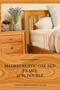 the bed frame is made from solid wood