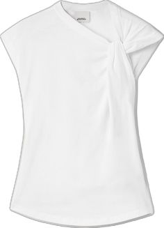 There's always such a cool, contemporary edge to Isabel Marant's wardrobe staples. This 'Nayda' top is made from soft cotton-jersey and knotted at one shoulder. Team yours with high-rise jeans. Modern White Tops For Layering, White Fitted Versatile Top, Versatile White Fitted Top, White Modern Knit Top For Spring, Modern Fitted White Top, White Fitted Top, Jersey Top, High Rise Jeans, Isabel Marant