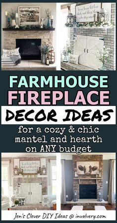 farmhouse fireplace decor ideas for a cozy and chic mantel and hearth on any budget