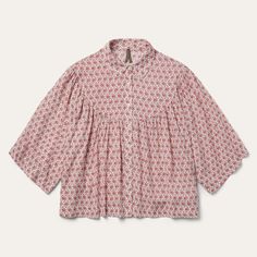 This soft, flowing top is woven with our Cottage Floral print, a feminine touch that adds visual interest to any look. Finished with playful details like ruffled sleeves and hem, and a Peter Pan collar with a full front-button closure. A versatile piece for the warmer months that can be paired with denim cutoffs, your Printed Blouse With Ruffle Sleeves, Cotton Tops With Floral Print And Ruffle Sleeves, Cotton Ruffle Sleeve Tops With Floral Print, Cotton Tops With Ruffle Sleeves And Floral Print, Cotton Top With Floral Print And Ruffle Sleeves, Cotton Blouse With Floral Print And Ruffle Sleeves, Patterned Cotton Tops With Ruffles, Flowy Ruffle Sleeve Printed Blouse, Printed Tops With Relaxed Fit And 3/4 Sleeve