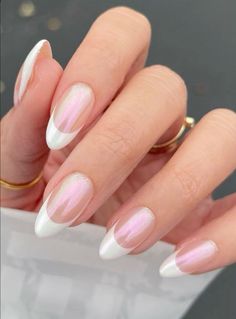 Dance Nails Formal, Crome French White, Wedding Nails For Bride French, French Tip Nails Round Shape, Sparkle French Nails, Dip Powder French Manicure, Nail Ideas Chrome, Nails Blue Chrome, Nail Designs Chrome