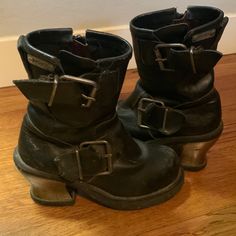 Used, Good Condition Destroy Vintage Rave Boot, Steel Heel Us Size 7 Rave Boots, Mens Outfit Inspiration, Cool Items, Shoes Heels Boots, Cute Shoes, Shoes Women Heels, Heeled Boots, Evolution, Vision Board