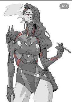 Android Chara Design, Cybernetics Concept Art, Cybernetic Limbs, Cyberpunk Design Character Concept, Cyborgs Art Drawing, Cybergoth Character Design, Cybernetic Body Concept Art, Cyberpunk Corpo Aesthetic, Cyberpunk Female Oc Art