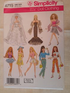 a paper doll is shown with different dresses and outfits for the barbie doll, as well as other dolls