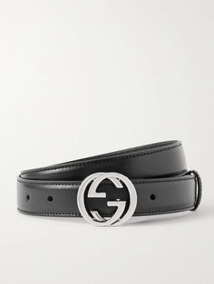 GUCCI Interlocking G leather belt Modern Black Belt With Silver-tone Logo Plaque, Luxury Black Belt Buckles With Logo Plaque, Modern Black Belts With Silver-tone Logo Plaque, Modern Black Belts With Silver-tone Logo, Luxury Black Belts With Logo Plaque, Luxury Black Belt With Logo Plaque, Designer Black Belt Buckle With Silver-tone Logo, Designer Black Belt Buckles With Silver-tone Logo, Classic Black Belt With Metal Logo