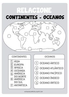 the world map with words and pictures to describe it in spanish, english and french