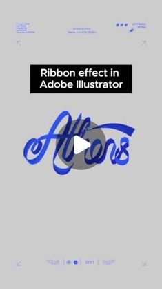 the title for ribbon effect in adobe illustrator, with an image of a blue and