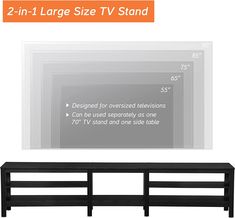 two - in - 1 large size tv stand for 55 inch flat screen televisions