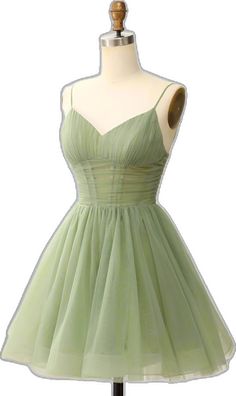 Green Homecoming Dresses, Green Tulle, Tulle Homecoming Dress, Birthday Party Dress, Hoco Dresses, Fesyen Wanita, Birthday Dresses, Homecoming Dress, Quinceanera