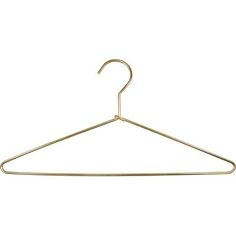 a gold metal hanger on a white background