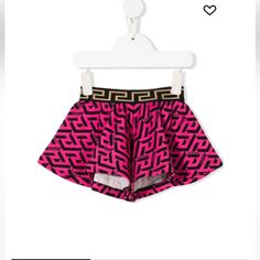 Authentic Versace Shorts Worn Once Versace Crop Top, Versace Pink Sunglasses, Versace Shorts, Versace Pink, Versace Print Bodycon, Kids Bottoms, Versace, Black Pink, Pink