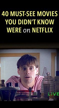 a man sitting at a table in front of a tv screen with the words 40 must see movies you didn't know were on netflix