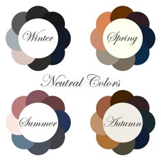 four different colors of autumn are shown in the same circle, each with their own name