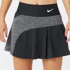 Nike Dri-Fit Black Tennis Skirt With Heathers Grey Detail. Built In Shorts. Length Is 14”. Brand New With Tags!!! Black Sporty Lined Skirt, Sporty Black Lined Skirt, Nike Pleated Skirt, Grey Tennis Skirt, Green Tennis Skirt, Pink Tennis Skirt, White Pleated Tennis Skirt, Nike Skort, Tennis Skirt Black