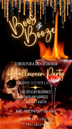 Spine-Chilling Scary Halloween Party Invitation | Gothic Skull | Halloween Decorations Ideas Halloween Invitaciones, Halloween Cocktail Party, Halloween Party Invite, Flaming Skull, Halloween Party Invitation, Adult Halloween Party, Skull Halloween, Halloween Party Themes, Birthday Halloween Party