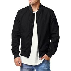 Mens Baseball With Pockets Jacket Men Regular Fit Crew Neck Fall Jacket L Mens Pilot Jacket, Hip Hop Jacket, Business Jacket, Pilot Jacket, Men's Windbreaker, Mens Jackets Casual, Jackets Men Fashion, Aviator Style, Mens Clothes