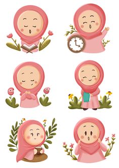 cartoon character with different poses and expressions