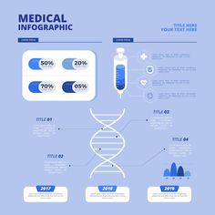 medical info graphics with blue background