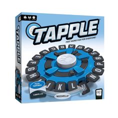 a blue and black toy with the words tapple on it's front cover