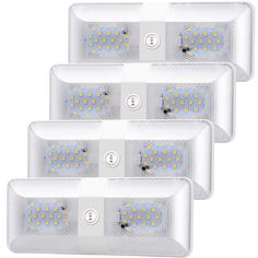 4 pack of white led motion sensor security lights