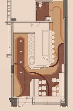 an overhead view of a floor plan for a restaurant