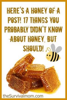 some honeycombs are stacked on top of each other with the words, here's a honey of a post 17 things you probably don't know about honey