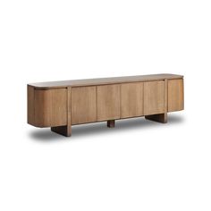 the sideboard is made out of wood and has two doors on each side, one door