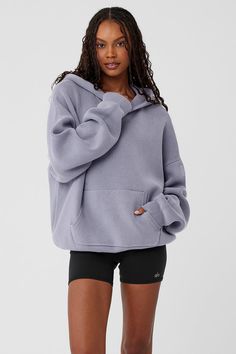 Scholar Hooded Sweater - Fog | Alo Yoga Hoodie Outfit, Comfy Hoodies, On Repeat, Alo Yoga, Hooded Sweater, Colorful Hoodies, Dream Clothes, Outerwear Women, Comfy Outfits