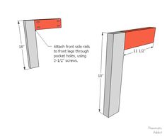 an image of a table with measurements for the top and bottom pieces, including two legs