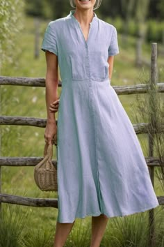 Dress Pattern Ideas, Linen Casual Dress, Print Chiffon Dress, Cotton Linen Dresses, Linen Casual, Half Sleeve Dresses, Midi Dress Casual, Long Sleeve Short Dress, Long Shirt Dress