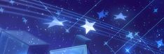 an animated scene with stars in the sky