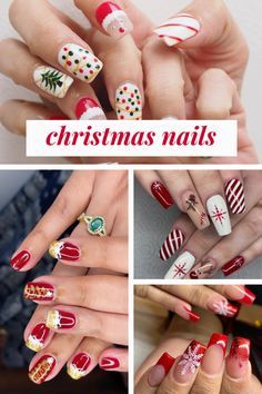 Nails Christmas Designs, Cute Christmas Nail Designs, Sunflower Art Project, Bows For Presents, Diy Mittens, Christmas Nails Ideas, N Nails, Christmas Sparkle