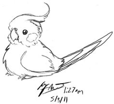 a drawing of a bird with long beaks