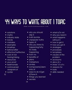 four ways to write about topic