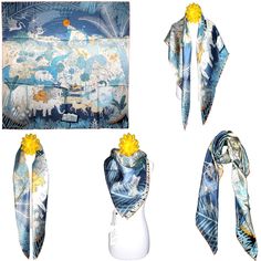 Nwt Genuine 100% Mulberry Silk Satin Scarf 42"X42" Large Square Shawl 59821 Discount:Available When You Bundle 2 Items Or More Condition : New With Tag Material : 100% Silk Color :Beautiful Paintings And Patterns As Shown In The Pictures, Are Painted On The Front Side. The Back Side Will Be Less Shiny Than The Front. Size : About 42" X 42"(106cm X 106cm) Weight :About 2.5 Oz (70g) 14momme Fabric :Plain Satin Single-Sided, Handcrafted With Grade 6a Natural 100% Mulberry Silk, Featuring Hand-Rolle Silver Scarf, White Shawl, Tie Dye Scarves, Large Silk Scarf, Plaid Poncho, Poncho Shawl, Wool Scarf