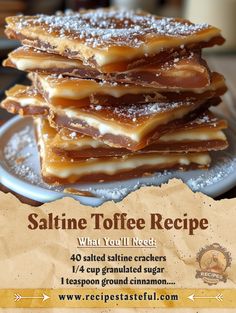 saltine toffee recipe on a white plate