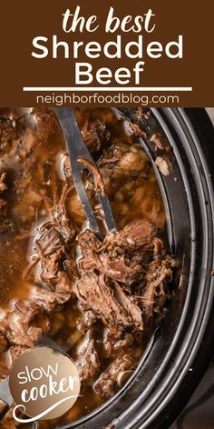 the best slow cooker shredded beef recipe