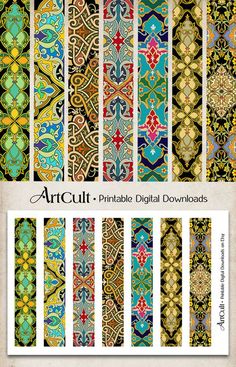 an assortment of different patterns and designs for the articut printable digital backgrounds