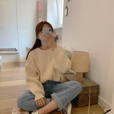 Material : Viscose Design: Knit Neckline: O-neck Elasticity: Medium stretch Style : Vintage Aesthetic Size (cm) Bust Sleeve Length One Size 112 48 60 Size (inch) Bust Sleeve Length One Size 44.09 18.89 23.62 Knitting Tops, Sweaters Winter, Casual Knitwear, Autumn Sleeve, Oversized Pullover, Loose Sweater, Solid Clothes, Winter Sweaters, Oversized Sweater