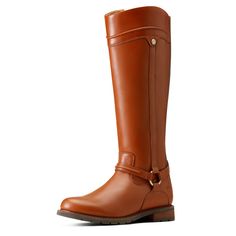 High fashion meets the elegance and functionality of country life with the Scarlet Waterproof boot. Its timeless silhouette pairs beautifully with full-grain leather and classic equestrian design details while its waterproof construction guards against puddles at the weekly farmer’s market. Scarlet Waterproof Boot | Product Features : 0 : ATS® technology provides ergonomic support on uneven terrain, 1 : DRYShield™ waterproof breathable construction, 2 : Removable All Day Cushioning insole, 3 : D Classic Brown Waterproof Boots, Leather Lined Riding Boots For Fall, Classic Waterproof Boots For Business, Fall Riding Boots In Calf Leather, Wide Calf Riding Boots In Calf Leather, Calf Leather Boots For Outdoor Fall Activities, Leather Lining Riding Boots For Fall, Classic Moto Boots With Leather Lining For Outdoor, Fall Cognac Boots With Leather Lining