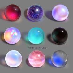 an image of different colored balls in the shape of stars and planets on a gray background