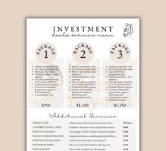 the investment statement for an investment plan is shown in black and white on a beige background