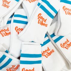 These really need no explanation. 80's inspired tube socks are a vibe all of their own. Enjoy spreading the good word. Merch Photoshoot, Man Socks, Socks Design, Tennis Socks, Shrink Plastic, Athletic Socks, Tube Socks, Gta 5, Designer Socks