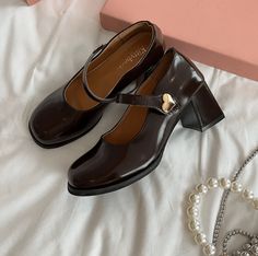 Dark Academia High Heel Shoes | Aesthetic Shoes Quirky Shoes, Mode Shoes, Dr Shoes, Mary Jane Shoes Womens, Aesthetic Shoes, Mary Jane Heels, Jane Shoes, Thick Heels, Pretty Shoes