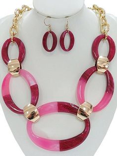 Pink Lucite Link Statement Necklace, Womens Necklace Set Gift for Soror Lucite Link Necklace set Pendant size : 2.25inch Earring size : 1 inch - Length: 18 inch - Weight: 2.9 oz ♦ Gift For: Mom, Daughter, Sister, Girlfriend, Wife ♦ Occasions: Casual, Office, Party, Birthday, Anniversary, Date ♦ TURNAROUND TIME: ♦ Your order will be shipped in 1 business day. US customers should receive their order within 2-3 business days. International orders will take 3-4 weeks. ♦ More from us https://www.etsy.com/shop/JazzyButtonsCo?ref=seller-platform-mcnav ♦ Instagram: https://www.instagram.com/beadsselavie/?hl=en ♦ Facebook: https://www.facebook.com/Beadsselavie/ Sorority Events, Disc Necklace, Office Party, Casual Office, Mom Daughter, Link Necklace, Party Birthday, Birthday Anniversary, Gift For Mom