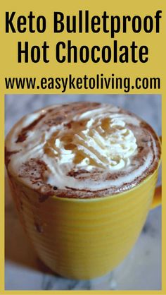 Bulletproof Hot Chocolate Recipe – An easy keto hot drink recipe with almond milk, heavy cream to enjoy instead of coffee. Almond Milk Hot Chocolate Recipe, Almond Milk Hot Chocolate, Recipe With Almond Milk, Chocolate Eggnog, Instead Of Coffee, Cheap Desserts, Hot Drinks Recipes, Chocolate Recipes Easy