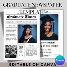 a graduation newspaper with an image of a graduate