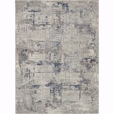 an abstract rug with blue and gray colors