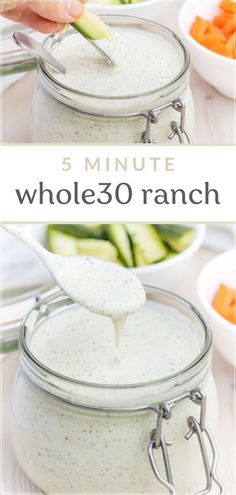 Whole30 ranch recipe is a dairy-free delight that comes together in just 5 minutes. Perfect for those on a paleo diet, this dressing or dip will make your vegetables, chicken, and potatoes sing with flavor. It’s the healthy, quick solution you’ve been looking for. Dairy Free Dip Recipes, Gluten Free Ranch Dressing, Dump Ranch, Paleo Ranch Dressing, Dairy Free Ranch, Paleo Ranch, Vegetable Dip Recipe, Dairy Free Ranch Dressing, Ranch Dressing Dip